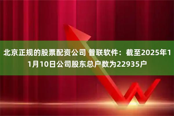 北京正规的股票配资公司 普联软件：截至2025年11月10日公司股东总户数为22935户